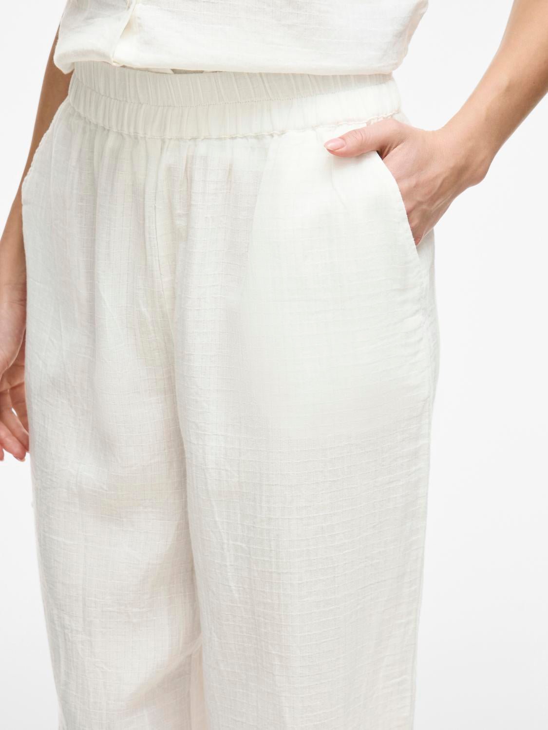 VILANIA Trousers - Snow White - VERO MODA & VILA Bergvik